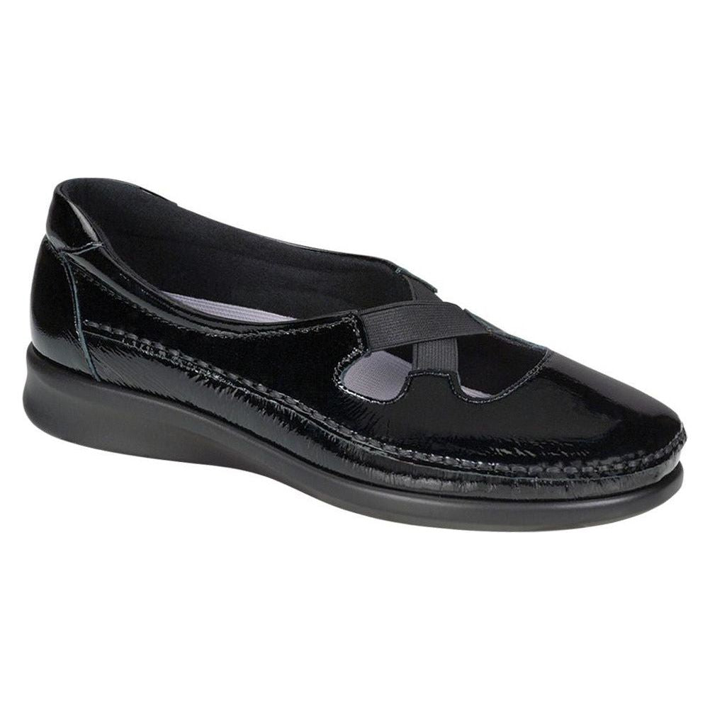 SAS Women's Crissy Slip on Loafer in Black Patent Wide  Women's Footwear