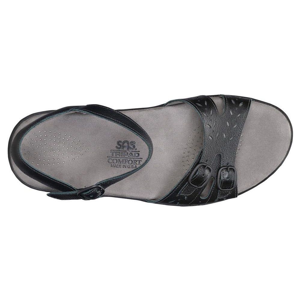 SAS Women's Duo Quarter Strap in Black Wide  Women's Footwear