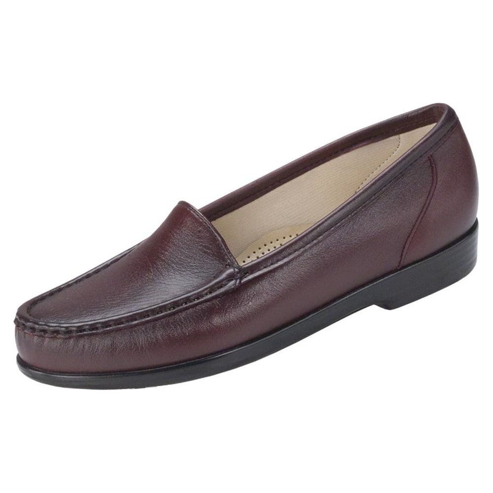 SAS Women's Simplify Slip-On Loafer in Antique Wine Wide  Women's Footwear