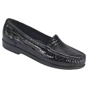 SAS Women's Simplify Slip-On Loafer in Black Croc Wide  Women's Footwear