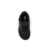 New Balance Infant's Fresh Foam Arishi V4 Bungee Lace with Top Strap in Black with White  Kid