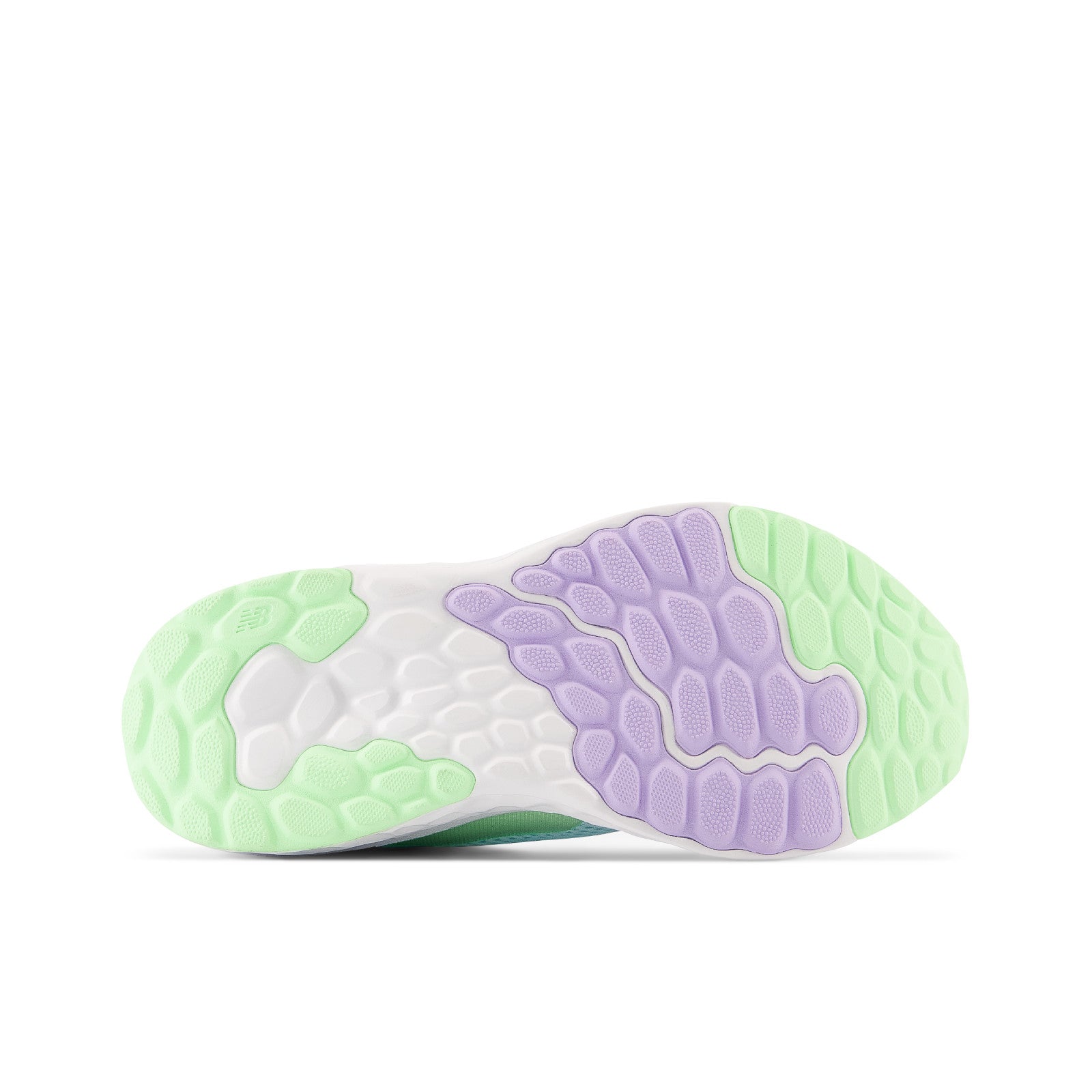 New Balance Kid's Fresh Foam Arishi v4 Bungee Lace with Top Strap in Blue with Green Aura and Lilac Glo  Kid's Footwear