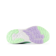 New Balance Kid's Fresh Foam Arishi v4 Bungee Lace with Top Strap in Blue with Green Aura and Lilac Glo  Kid's Footwear