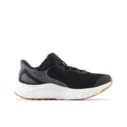 New Balance Kid's Fresh Foam Arishi V4 Bungee Lace with Top Strap in Black with White  Kid