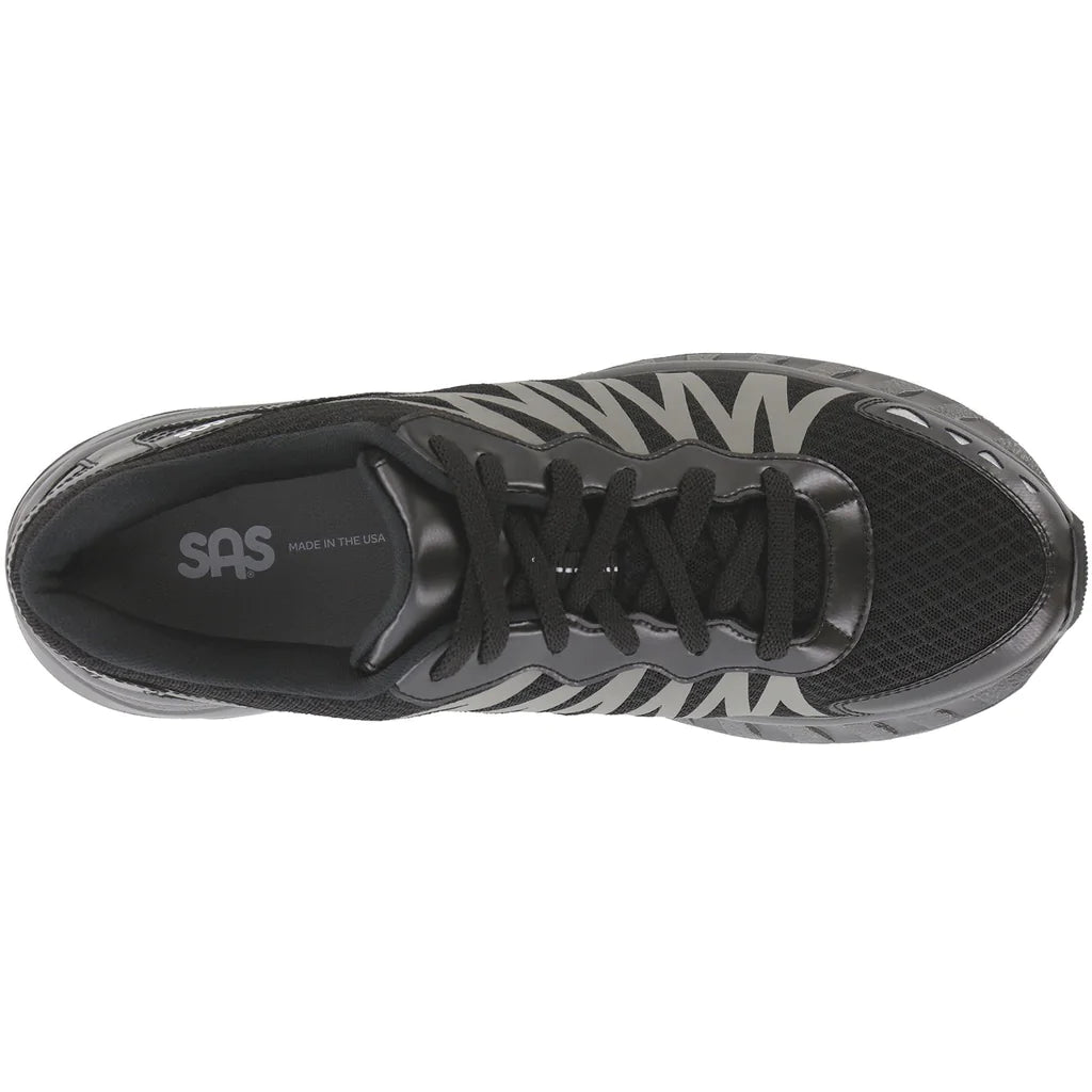 SAS Men's Pursuit Lace Up Sneaker in Black/Gray  Men's Footwear