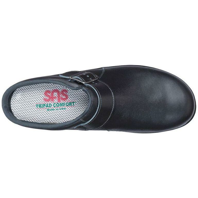 SAS Women's Clog Slip On Loafer in Black Wide  Women's Footwear