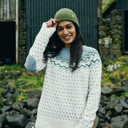 Fjallraven Women's Ovik Knit Sweater in Chalk White-Flint Grey