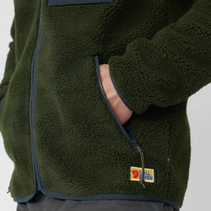 Fjallraven Men's Vardag Pile Fleece in Navy-Autumn Leaf  Men's Apparel