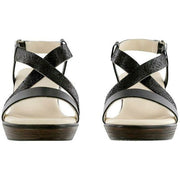 SAS Women's Delight Cross Strap Wedge Sandal in Black Web