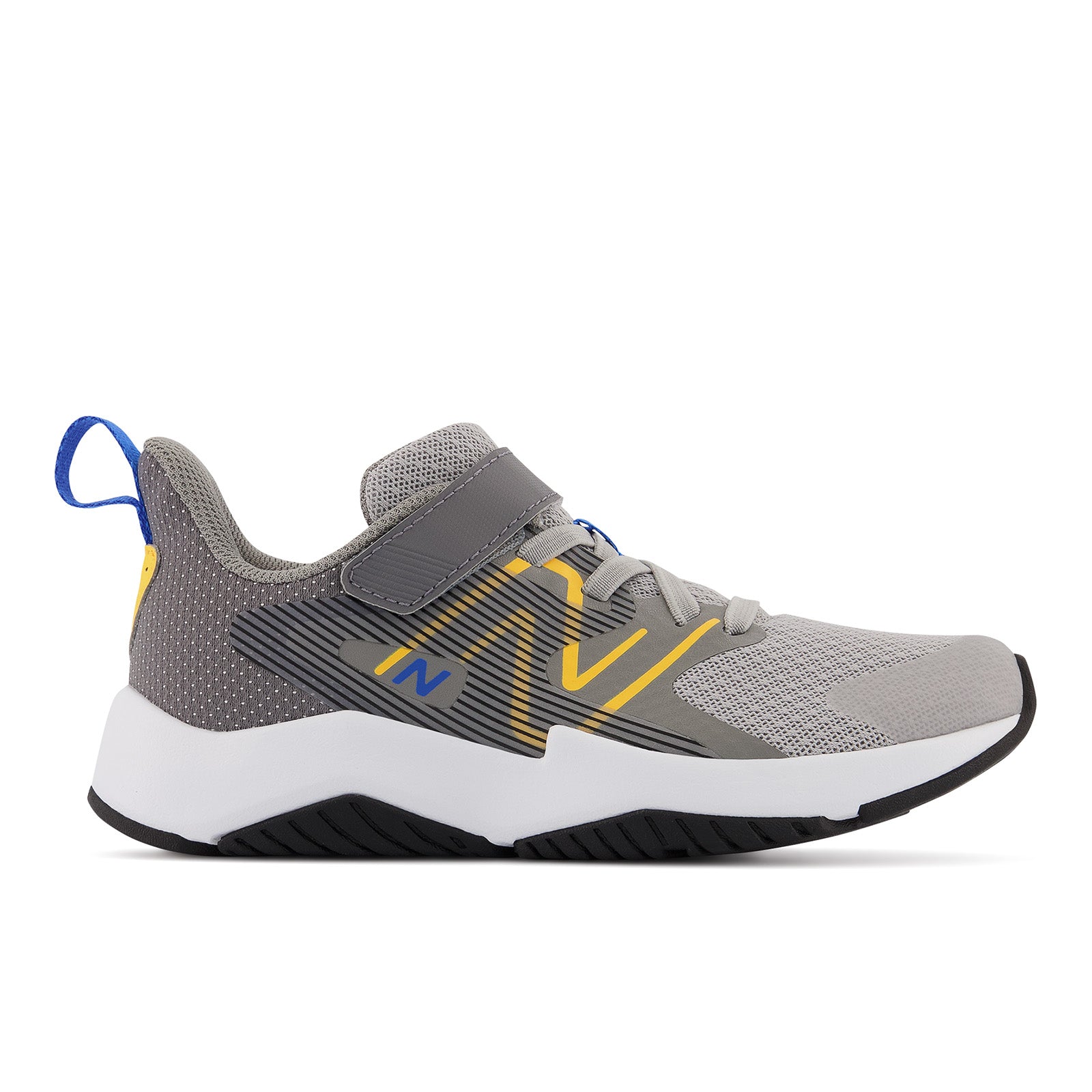 New Balance Kids Rave Run v2 Bungee Cord with Top Strap Rain Cloud with Vibrant Apricot and Marblehead  