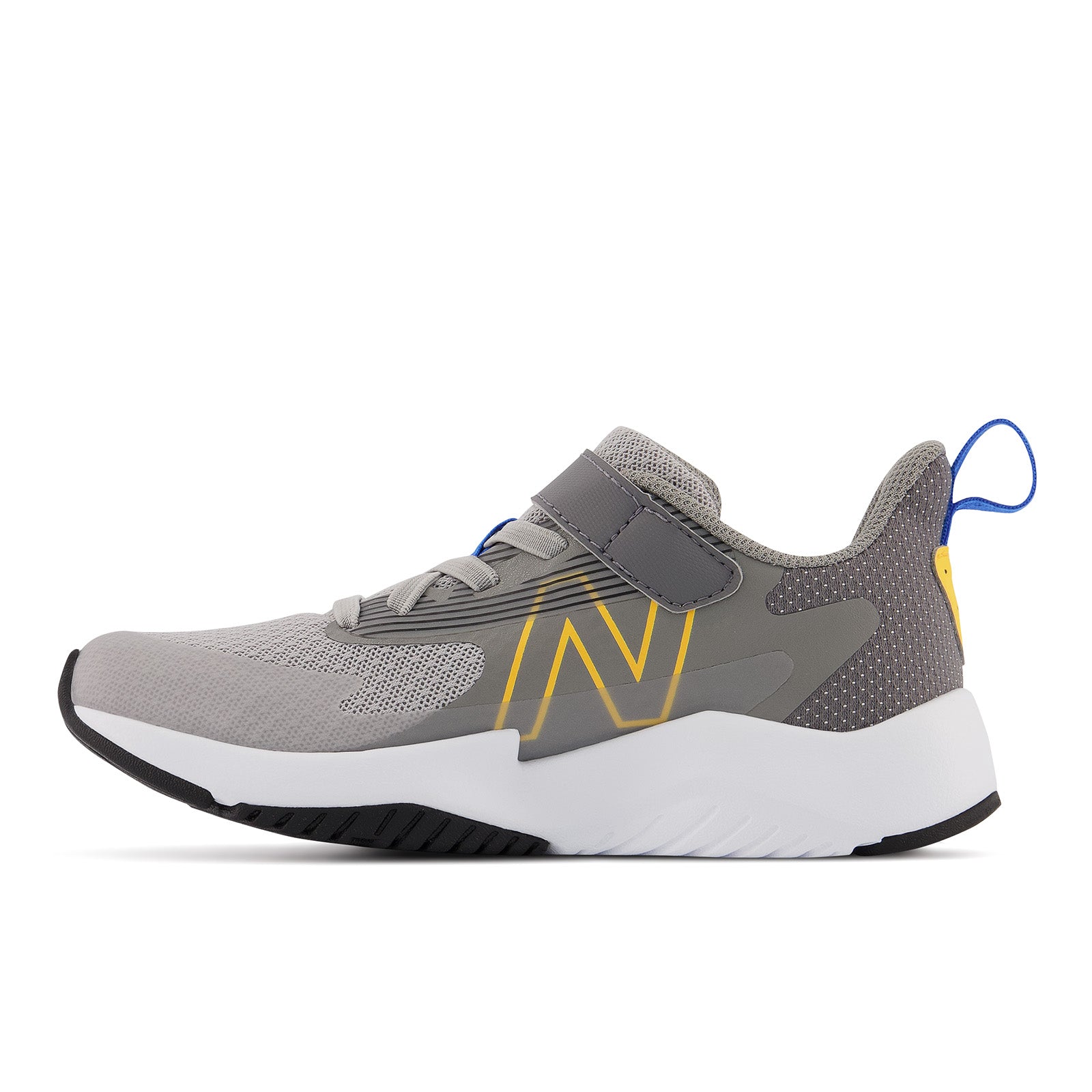 New Balance Kids Rave Run v2 Bungee Cord with Top Strap Rain Cloud with Vibrant Apricot and Marblehead  