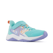 New Balance Kids Rave Run v2 Bungee Cord With Top Strap in Surf with Peach Glaze and Magic Hour  